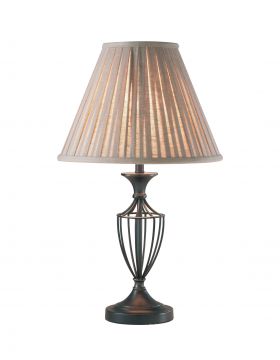 A Traditional Iron Effect Table Lamp Complete with Shade - DISCONTINUED Large View