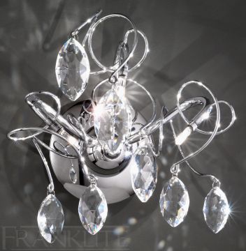 Polished Chrome and Crystal Triple Wall Light ID Large View