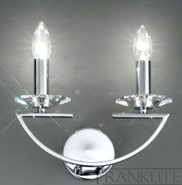 Double Wall Light with Crystal - Colour & Shade Options ID Large View