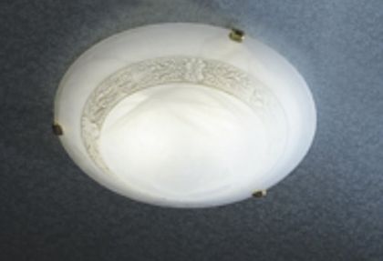 Large ø50cm Flush Ceiling Light with Damask Pattern Glass ID Large View