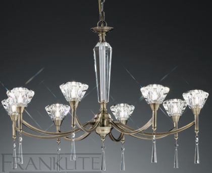 8 Arm Chandelier with Crystal Glass Shades - Colour Options ID Large View