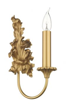 A Single Arm Gold Wall Light with Leaf Design ID Large View