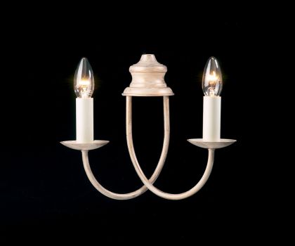 A Simple 2-Arm Wall Light Finished in Cream Gold ID Large View