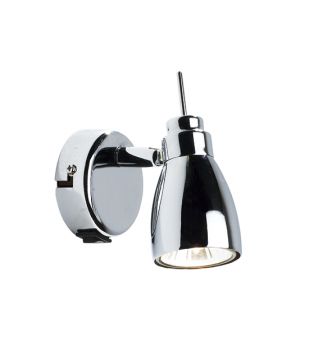 A Single Wall Mounted Spot Light in Polished Chrome ID Large View