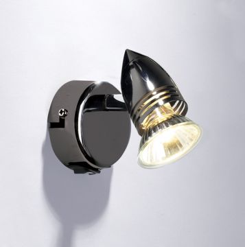 A Single Wall Mounted Spotlight In Black Chrome - DISCONTINUED Large View