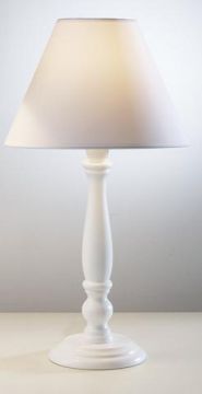 A Simple Small Table Lamp in White - Complete with Shade ID Large View