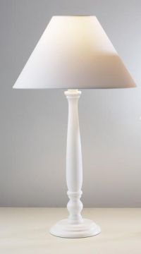 A Simple Large Table Lamp in White - Complete with Shade ID Large View