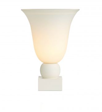 A Cream Uplighter Table Lamp with Frosted Glass Shade - DISCONTINUED Large View