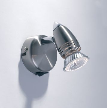 A Single Wall Mounted Spotlight in Satin Chrome ID Large View