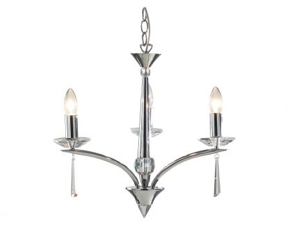 A 3-Arm Crystal and Chrome Ceiling Light ID Large View