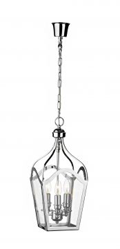 A Square Lantern with Clear Glass and Polished Chrome Finish ID Large View