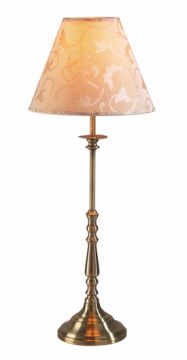 A Simple Table Lamp Complete with Shade - Antique Brass ID Large View
