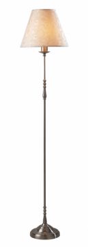A Satin Chrome Floor-Standing Lamp Complete with Shade ID Large View
