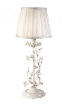 A Floral Design Table Lamp Finished in Cream Gold - DISCONTINUED Large View