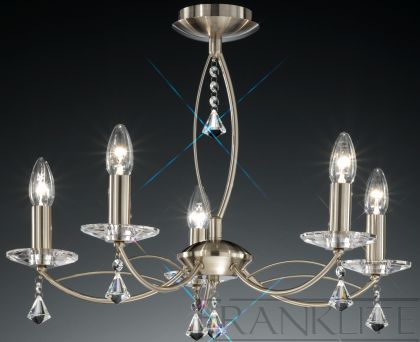 5 Arm Ceiling Light with Crystal - Colour Options ID Large View