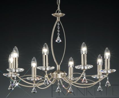 8 Arm Chandelier with Crystal - Colour Options ID Large View