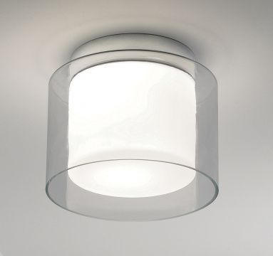 A Stylish Flush Ceiling Light Using Clear and Frosted Glass ID Large View