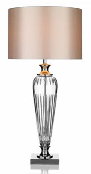 Large Polished Chrome and Crystal Table Lamp Base ID Large View