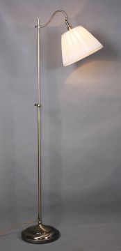 Antique brass adjustable floor lamp with cream shade ID Large View