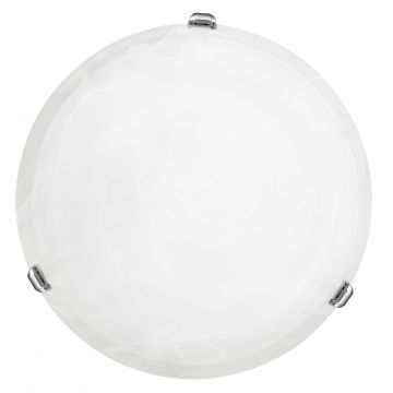 A Large Flush Ceiling Light with Alabaster Glass ID Large View