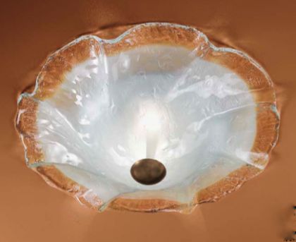 An Italian Clear Murano Glass Ceiling Light - Flush Fitting ID Large View