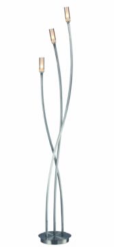 Satin Chrome 3 Arm Floor Lamp with Cut Glass Shades ID Large View
