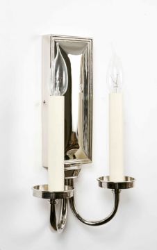 A 2-Arm Traditional Handmade Wall Light finished in Nickel ID Large View