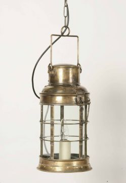 Handmade Watchman's Lamp with Light Antique Finish ID Large View