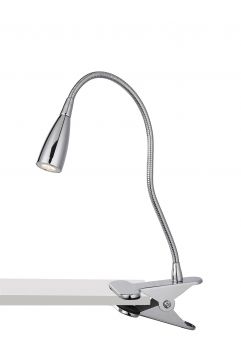 A Fully Adjustable LED Clip-On Lamp in Polished Chrome ID Large View