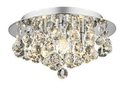 ø29 cm Flush Ceiling Light with Crystal Decoration ID Large View