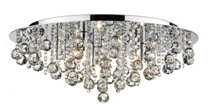 ø50 cm Flush Ceiling Light with Crystal Decoration ID Large View