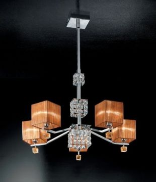 Italian Semi-Flush with Amber Shades and Crystal TICKET PRICE 1272.00 Large View