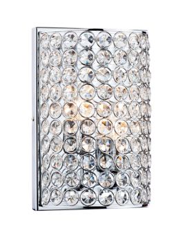 Polished Chrome Wall Light with Crystal Decoration ID Large View