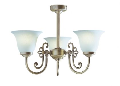 A 3-Arm Semi-Flush Ceiling Light with Scavo Glass Shades ID Large View