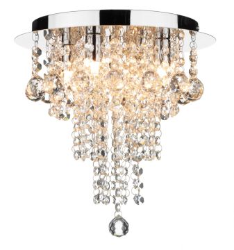 A Flush Ceiling Light with Hanging Crystal Drops ID Large View