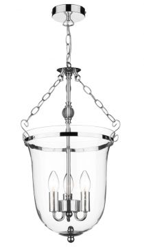 A Bell Lantern with Polished Chrome Frame and Clear Glass ID Large View