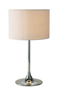 Polished Chrome Table Lamp with Cream Linen Shade ID Large View