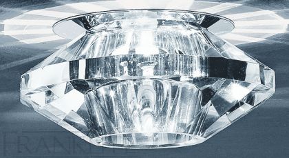 A Spotlight with Faceted Crystal Glass and Polished Chrome Finish - DISCONTINUED Large View