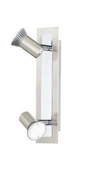 Two LED Spotlights on a Brushed and Polished Chrome Plate ID Large View