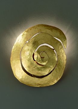Hand made Italian wall light spiral finished in gold leaf ID Large View