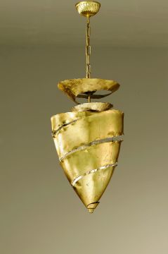 Hand made Italian gold spiral ceiling lantern ID Large View