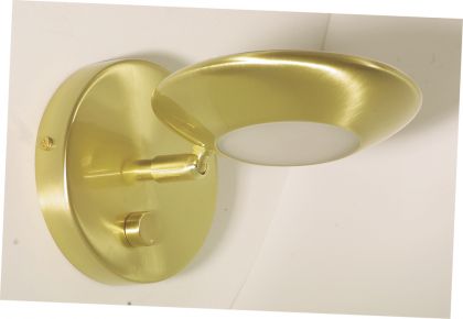 A Wall-Mounted Adjustable Uplighter - Satin Brass ID Large View