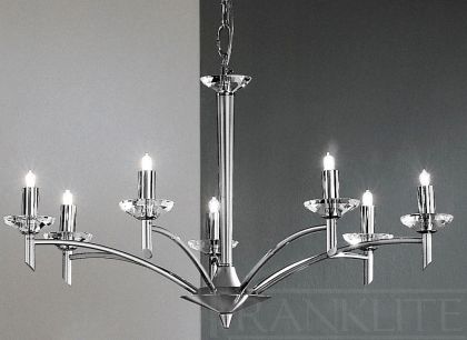 A 7-Arm Modern Chandelier Finished in Chrome - DISCONTINUED Large View