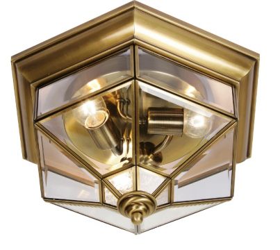 A Flush Outdoor Ceiling Light with Clear Glass ID Large View