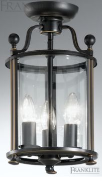 Flush Mount Ceiling Lantern in Antique Bronze ID Large View
