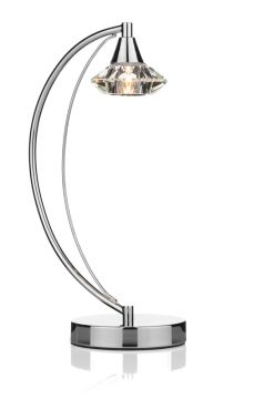 Polished Chrome Table Lamp with Crystal Glass Shades ID Large View
