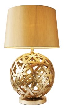 A Spherical Table Lamp with Intertwining Gold Strands ID Large View