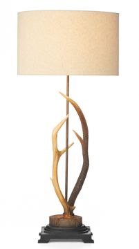 Hand Painted Antler Style Table Lamp with Shade ID Large View