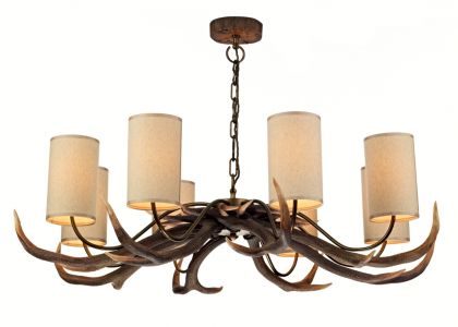 Hand Painted Antler Style Chandelier with 8 Lamps ID Large View