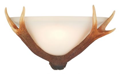 Hand Painted Antler Style Wall Light - Glass Shade ID Large View
